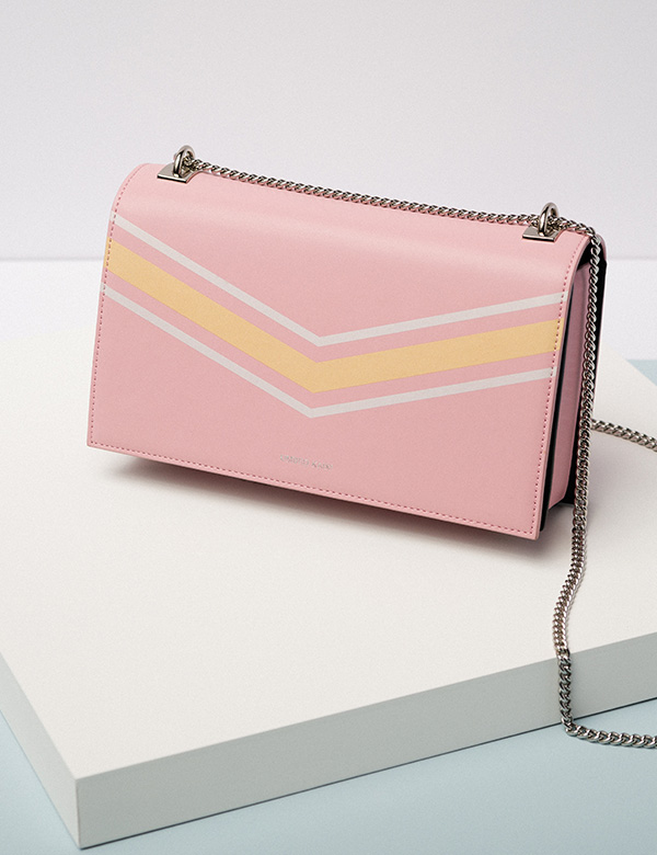 소프트 핑크 가죽 숄더백 미니